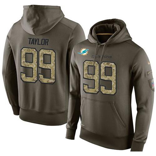 NFL Men's Nike Miami Dolphins #99 Jason Taylor Stitched Green Olive Salute To Service KO Performance Hoodie NFL Men's Nike Miami Dolphins #99 Jason Taylor Stitched Green Olive Salute To Service KO Performance Hoodie