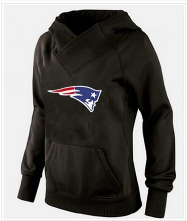 Women's New England Patriots Logo Pullover Hoodie Black