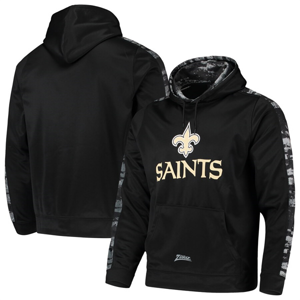 Men's New Orleans Saints Zubaz Black Tonal Oxide Pullover Hoodie Men's New Orleans Saints Zubaz Black Tonal Oxide Pullover Hoodie