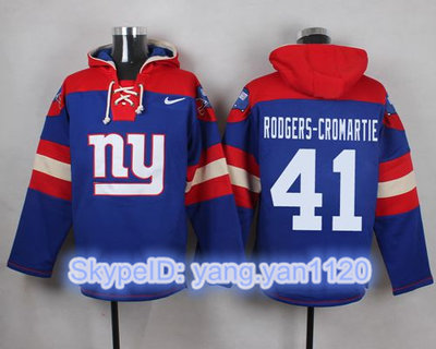 Nike Giants #41 Dominique Rodgers-Cromartie Royal Blue Player Pullover NFL Hoodie