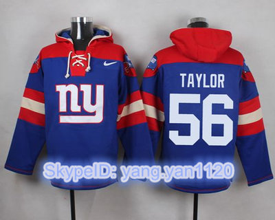 Nike Giants #56 Lawrence Taylor Royal Blue Player Pullover NFL Hoodie