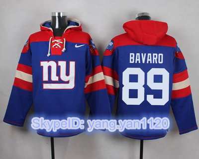 Nike Giants #89 Mark Bavaro Royal Blue Player Pullover NFL Hoodie