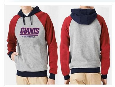 New York Giants Authentic Logo Pullover Hoodie Grey & Red