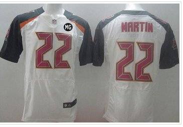 NEW Buccaneers #22 Doug Martin White With MG Patch Stitched NFL New Elite Jersey