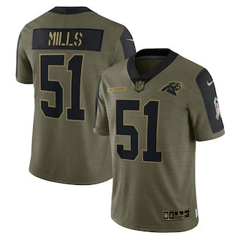Men's Carolina Panthers #51 Sam Mills Nike Olive 2021 Salute To Service Retired Player Limited Jersey Men's Carolina Panthers #51 Sam Mills Nike Olive 2021 Salute To Service Retired Player Limited Jersey