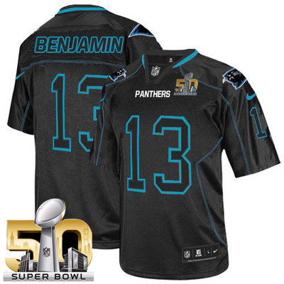Nike Panthers #13 Kelvin Benjamin Lights Out Black Super Bowl 50 Men's Stitched NFL Elite Jersey Nike Panthers #13 Kelvin Benjamin Lights Out Black Super Bowl 50 Men's Stitched NFL Elite Jersey