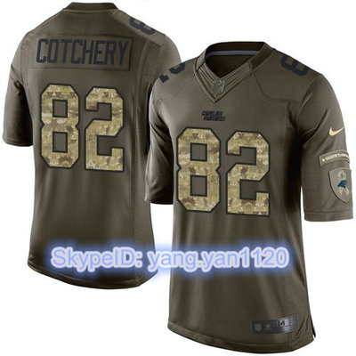 Nike Panthers #82 Jerricho Cotchery Green Men's Stitched NFL Limited Salute to Service Jersey