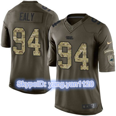 Nike Panthers #94 Kony Ealy Green Men's Stitched NFL Limited Salute to Service Jersey