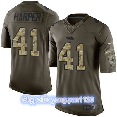 Nike Panthers #41 Roman Harper Green Men's Stitched NFL Limited Salute to Service Jersey