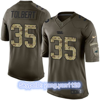 Nike Panthers #35 Mike Tolbert Green Men's Stitched NFL Limited Salute to Service Jersey
