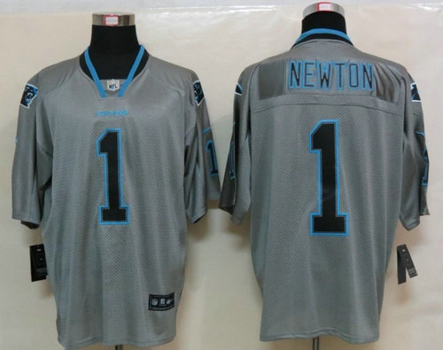 NEW NFL Carolina Panthers 1 Cam Newton Lights Out Grey Jerseys(Elite)