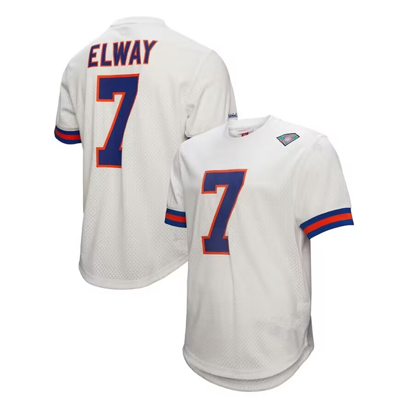 Men's Denver Broncos #7 John Elway White Mitchel & Ness Stitched Football Jersey Men's Denver Broncos #7 John Elway White Mitchel & Ness Stitched Football Jersey