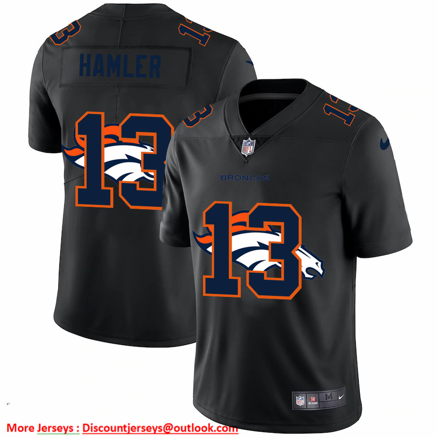 Denver Broncos #13 KJ Hamler Men's Nike Team Logo Dual Overlap Limited NFL Jersey Black Denver Broncos #13 KJ Hamler Men's Nike Team Logo Dual Overlap Limited NFL Jersey Black