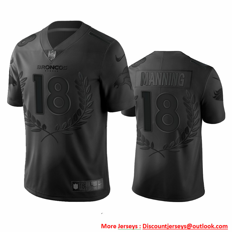Denver Broncos #18 Peyton Manning Men's Nike Black NFL MVP Limited Edition Jersey