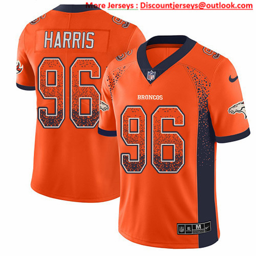 Nike Broncos #96 Shelby Harris Orange Team Color Men's Stitched NFL Limited Rush Drift Fashion Jersey