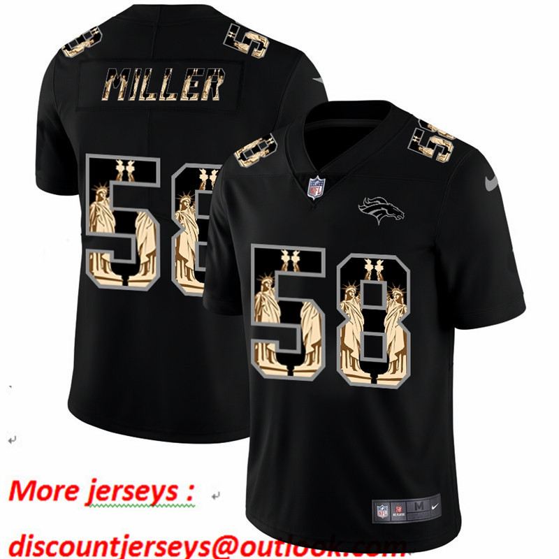 Nike Broncos 58 Von Miller Black Statue Of Liberty Limited Jersey