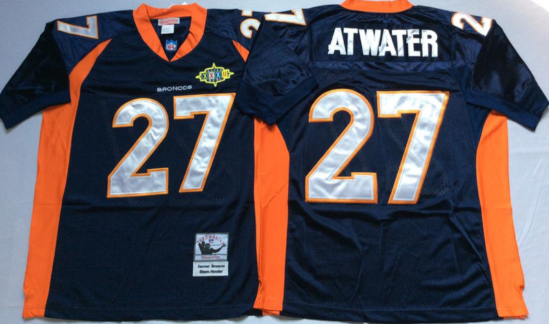 Mitchell And Ness Broncos #27 knowshon moreno blue orange Throwback Stitched NFL Jersey