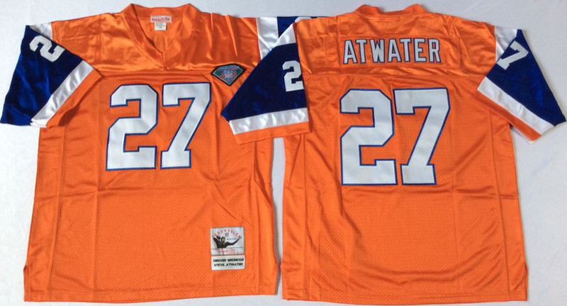 Mitchell And Ness Broncos #27 knowshon moreno orange Throwback Stitched NFL Jersey