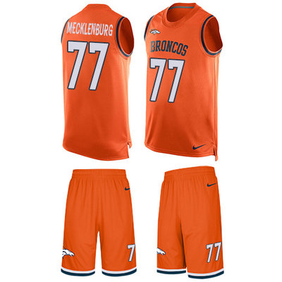 Nike Broncos #77 Karl Mecklenburg Orange Team Color Men's Stitched NFL Limited Tank Top Suit Jersey
