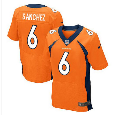 Nike Broncos #6 Mark Sanchez Orange Team Color Men's Stitched NFL New Elite Jersey