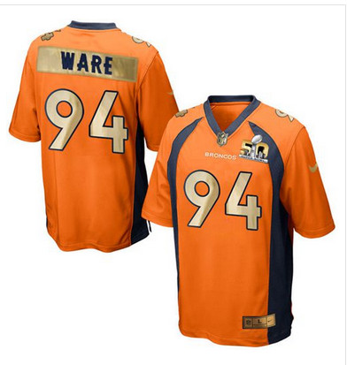 Nike Broncos #94 DeMarcus Ware Orange Team Color Men's Stitched NFL Game Super Bowl 50 Collection Jersey
