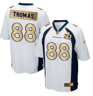 Nike Broncos #88 Demaryius Thomas White Men's Stitched NFL Game Super Bowl 50 Collection Jersey