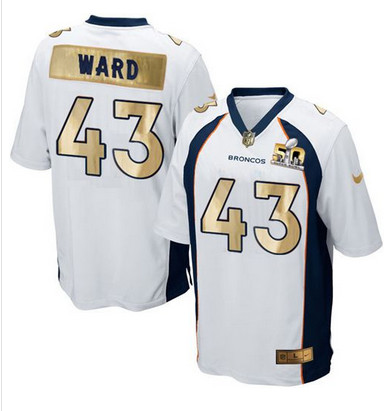Nike Broncos #43 T.J. Ward White Men's Stitched NFL Game Super Bowl 50 Collection Jersey