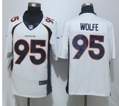 Nike Broncos #95 Derek Wolfe White Men's Stitched NFL New Limited Jersey
