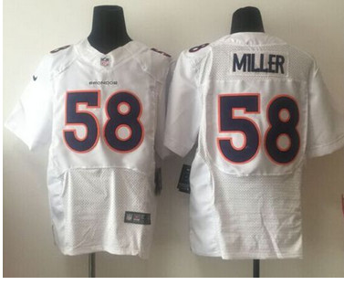 Nike Broncos #58 Von Miller White Men's Stitched NFL Elite Event Jersey