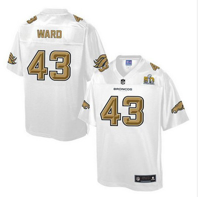 Nike Broncos #43 T.J. Ward White Men's NFL Pro Line Super Bowl 50 Fashion Game Jersey