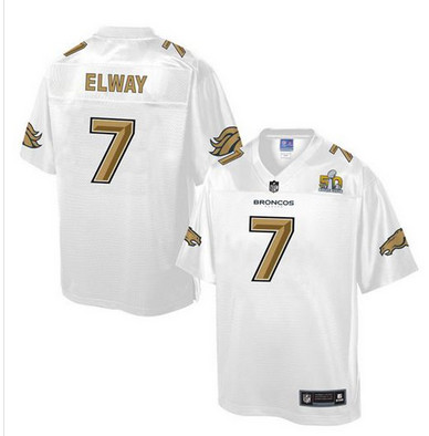 Nike Broncos #7 John Elway White Men's NFL Pro Line Super Bowl 50 Fashion Game Jersey