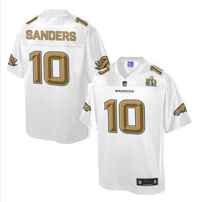Nike Broncos #10 Emmanuel Sanders White Men's NFL Pro Line Super Bowl 50 Fashion Game Jersey