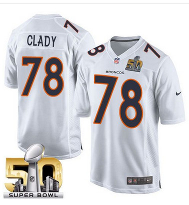 Nike Broncos #78 Ryan Clady White Super Bowl 50 Men's Stitched NFL Game Event Jersey