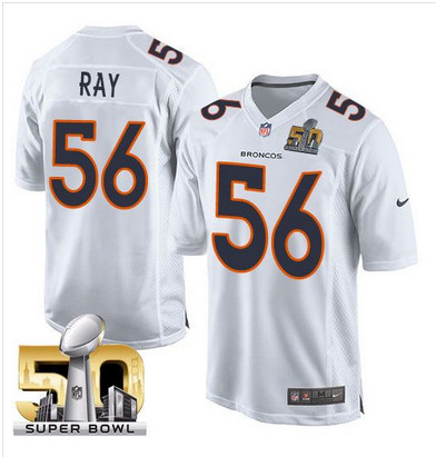 Nike Broncos #56 Shane Ray White Super Bowl 50 Men's Stitched NFL Game Event Jersey