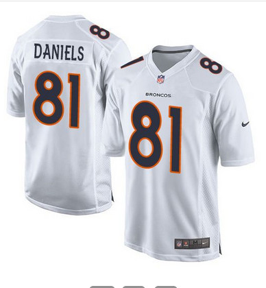 Nike Broncos #81 Owen Daniels White Men's Stitched NFL Game Event Jersey