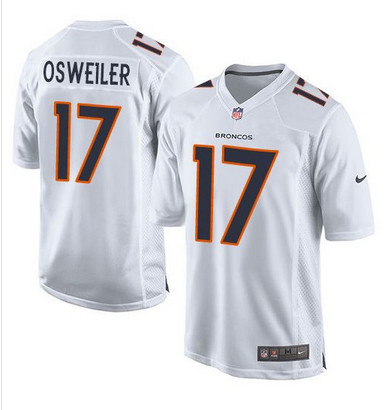 Nike Broncos #17 Brock Osweiler White Men's Stitched NFL Game Event Jersey