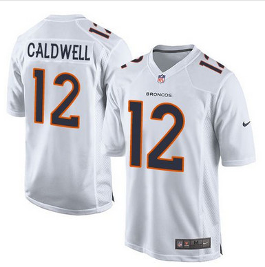 Nike Broncos #12 Andre Caldwell White Men's Stitched NFL Game Event Jersey