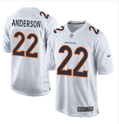 Nike Broncos #22 C.J. Anderson White Men's Stitched NFL Game Event Jersey
