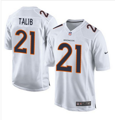 Nike Broncos #21 Aqib Talib White Men's Stitched NFL Game Event Jersey