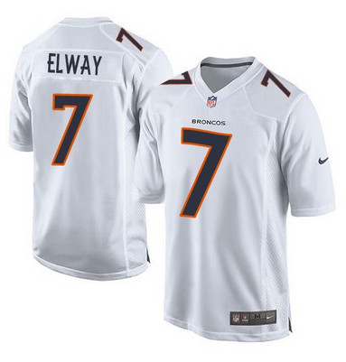 Nike Broncos #7 John Elway White Men's Stitched NFL Game Event Jersey