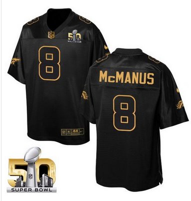 Nike Broncos #8 Brandon McManus Black Super Bowl 50 Men's Stitched NFL Elite Pro Line Gold Collection Jersey
