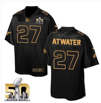 Nike Broncos #27 Steve Atwater Black Super Bowl 50 Men's Stitched NFL Elite Pro Line Gold Collection Jersey