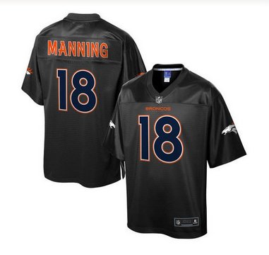 Nike Denver Broncos #18 Peyton Manning Black Men's NFL Pro Line Black Reverse Fashion Game Jersey