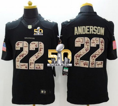 Nike Broncos #22 C.J. Anderson Black Super Bowl 50 Men's Stitched NFL Limited Salute to Service Jersey Nike Broncos #22 C.J. Anderson Black Super Bowl 50 Men's Stitched NFL Limited Salute to Service Jersey