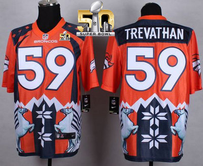 Nike Broncos #59 Danny Trevathan Orange Super Bowl 50 Men's Stitched NFL Elite Noble Fashion Jersey
