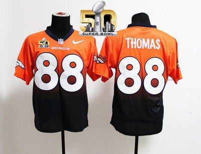 Nike Broncos #88 Demaryius Thomas OrangeNavy Blue Super Bowl 50 Men's Stitched NFL Elite Fadeaway Fashion Jersey