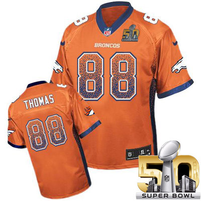 Nike Broncos #88 Demaryius Thomas Orange Team Color Super Bowl 50 Men's Stitched NFL Elite Drift Fashion Jersey