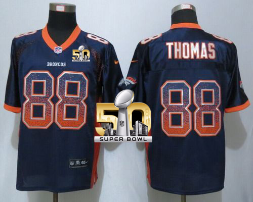 Nike Broncos #88 Demaryius Thomas Navy Blue Alternate Super Bowl 50 Men's Stitched NFL Elite Drift Fashion Jersey