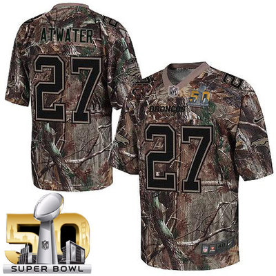 Nike Broncos #27 Steve Atwater Camo Super Bowl 50 Men's Stitched NFL Realtree Elite Jersey
