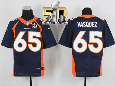 Nike Broncos #65 Louis Vasquez Navy Blue Alternate Super Bowl 50 Men's Stitched NFL New Elite Jersey Nike Broncos #65 Louis Vasquez Navy Blue Alternate Super Bowl 50 Men's Stitched NFL New Elite Jersey